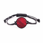 Circle Wood+Resin Bracelet - Sabrina (Dark Red, 380185)