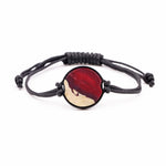 Circle Wood+Resin Bracelet - Gita (Dark Red, 380575)