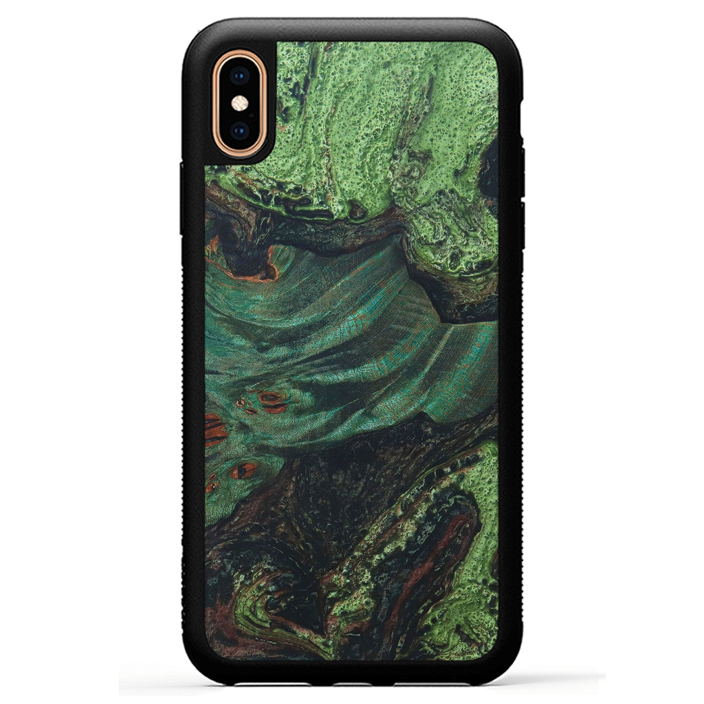 iPhone Xs Max Wood+Resin Case - Larkin (Dark Green, 330257)