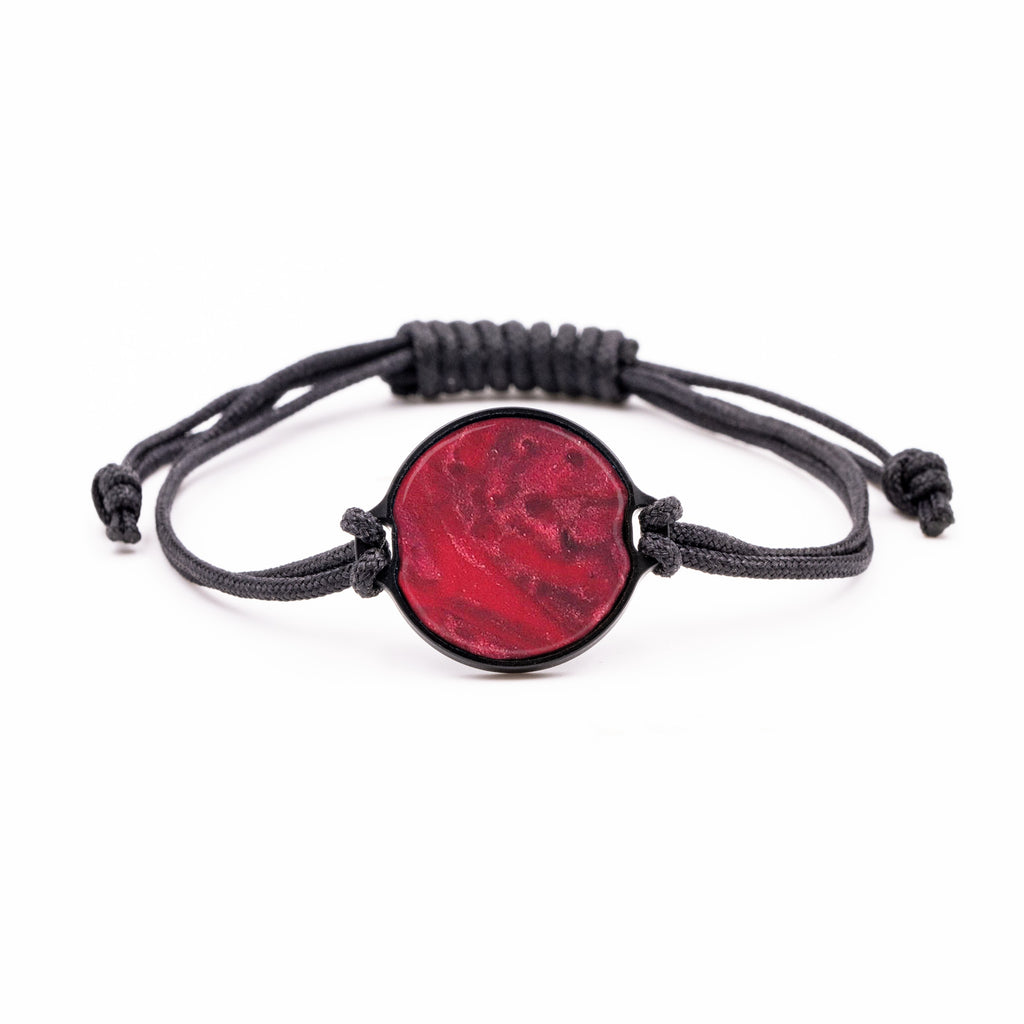 Circle ResinArt Bracelet - Lyssa (Dark Red, 380191)