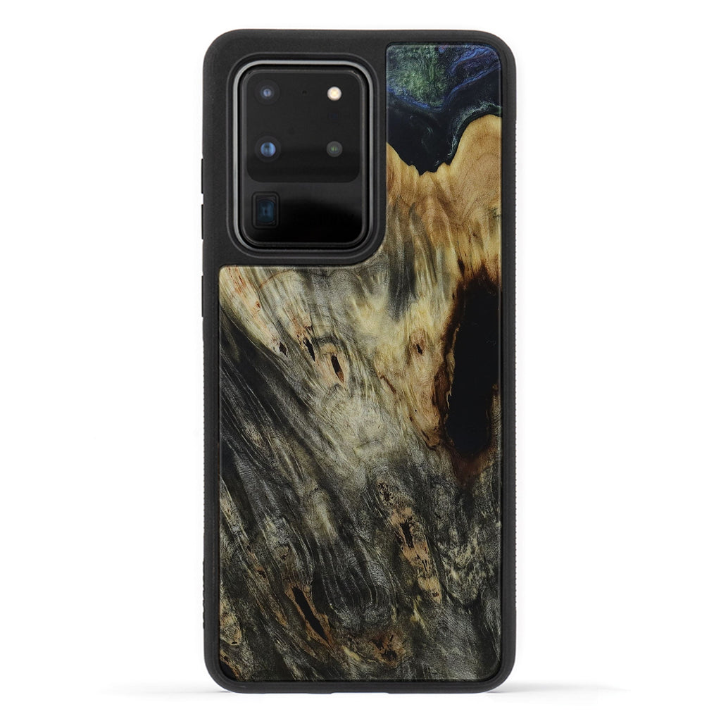 Galaxy S20 Ultra Wood+Resin Phone Case - Edyth (Dark Green, 450127)