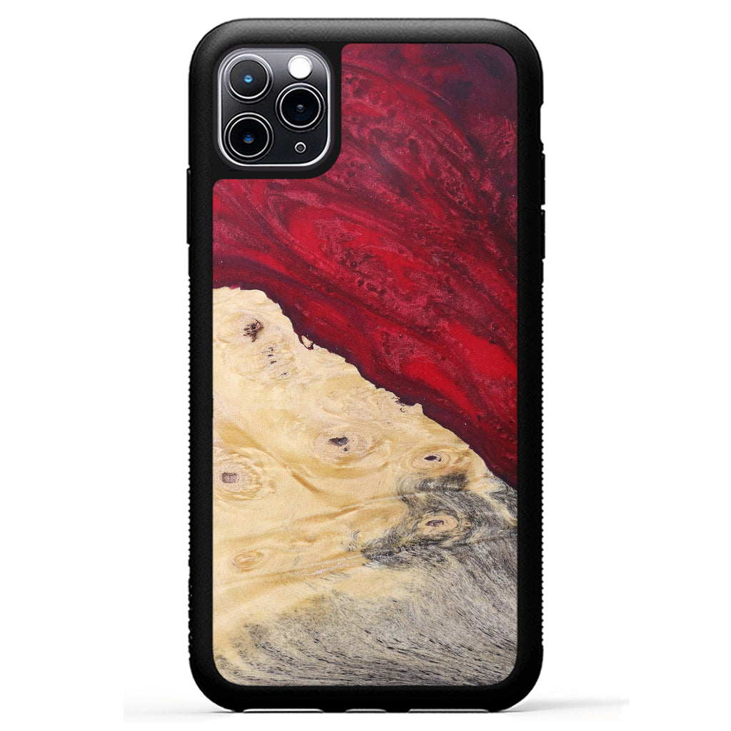 iPhone 11 Pro Max Wood+Resin Phone Case - Wally (Dark Green, 381719)