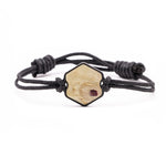 Hex Wood+Resin Bracelet - Genia (Dark Red, 381156)