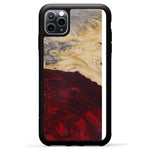 iPhone 11 Pro Max Wood+Resin Phone Case - Mail (Dark Red, 380576)