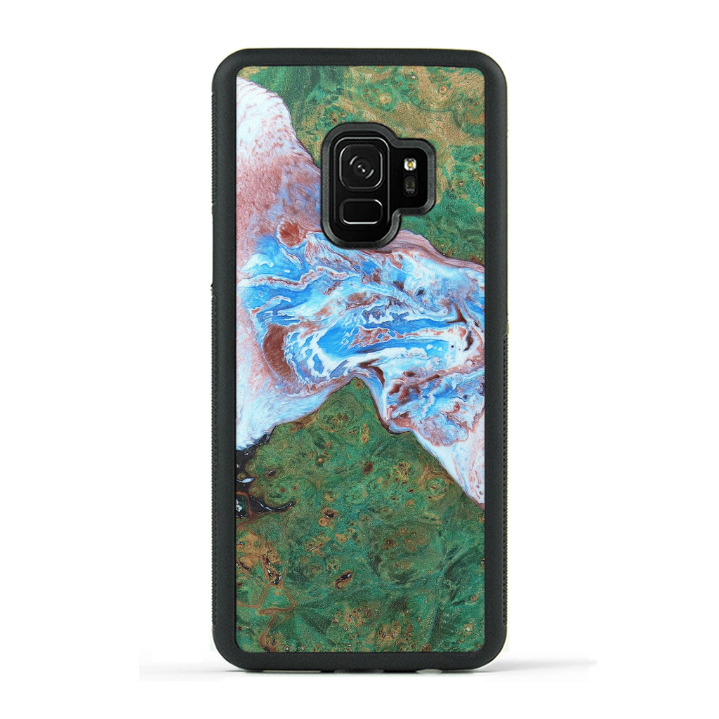 Galaxy S9 Wood+Resin Case - Badri (Dark Green, 330247)