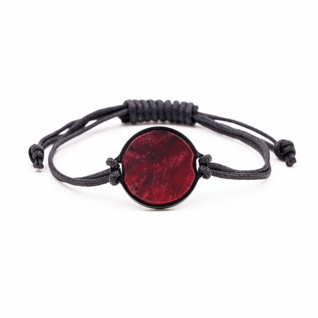 Circle ResinArt Bracelet - Mohamed (Dark Red, 381146)