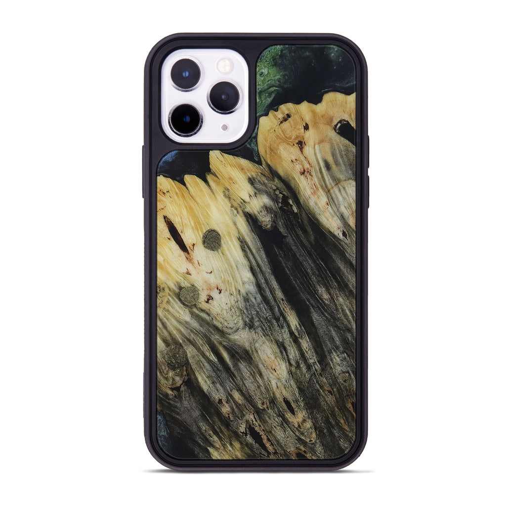 iPhone 11 Pro Wood+Resin Phone Case - Karia (Teal & Gold, 450115)