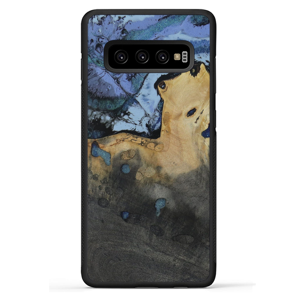 Galaxy S10 Plus Wood+Resin Phone Case - Bili (Dark Green, 450057)