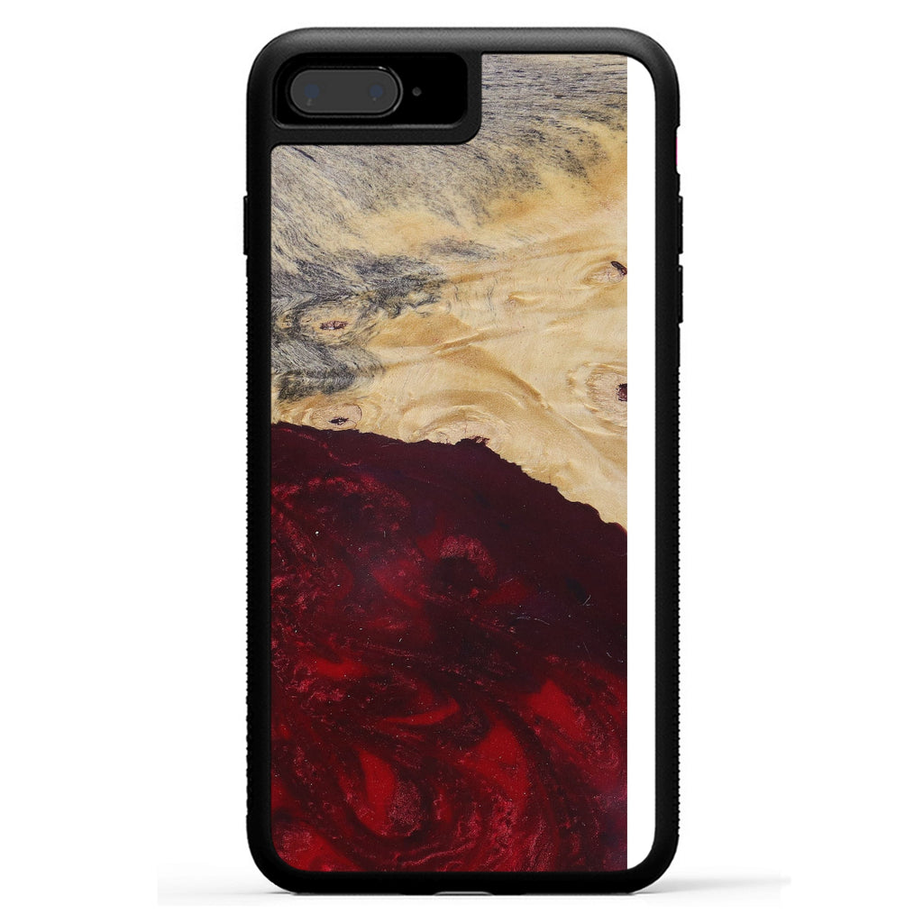 iPhone 8 Plus Wood+Resin Phone Case - Mail (Dark Red, 380576)