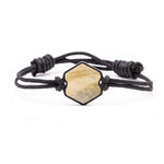 Hex Wood+Resin Bracelet - Jeanie (Black & White, 381635)