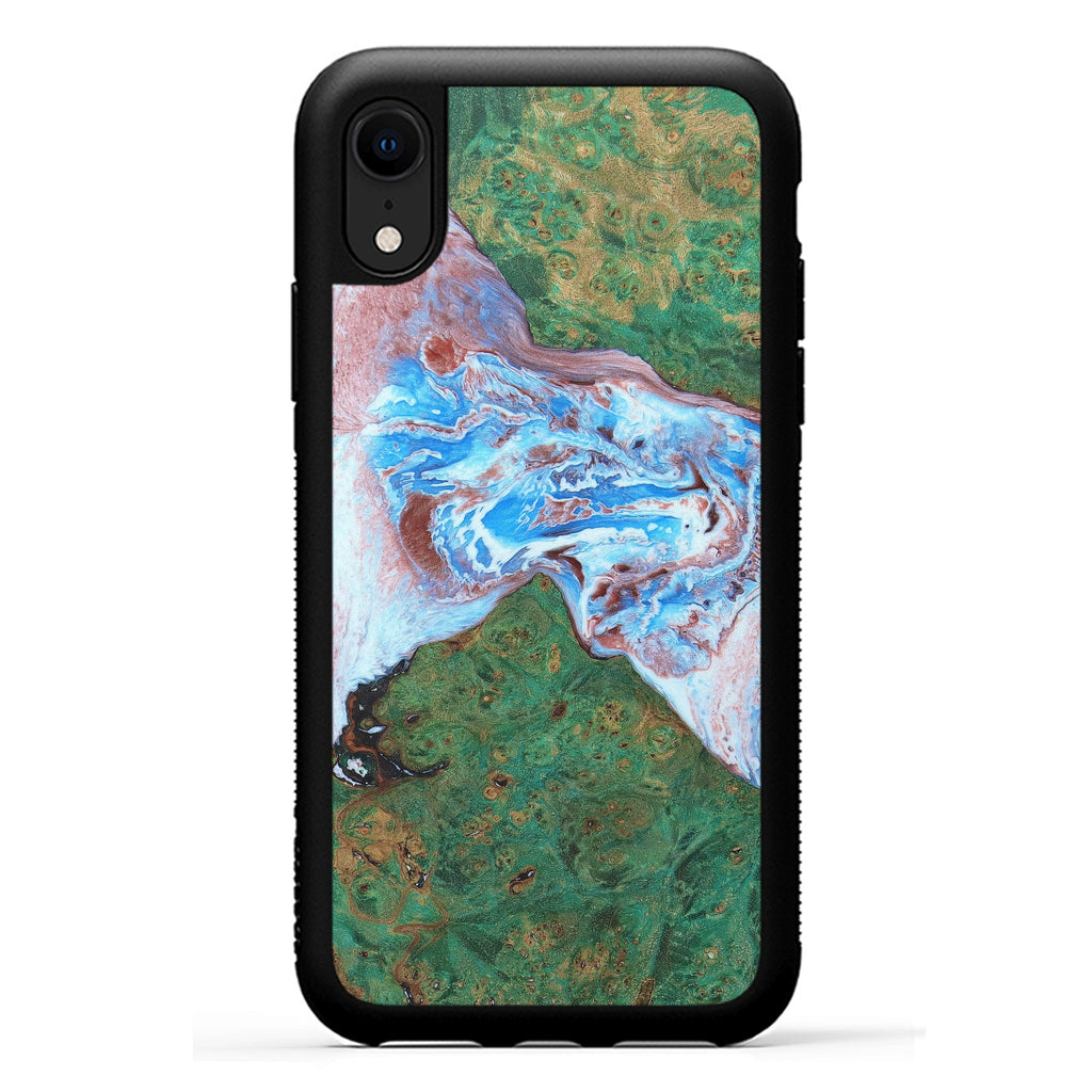 iPhone Xr Wood+Resin Case - Badri (Dark Green, 330247)