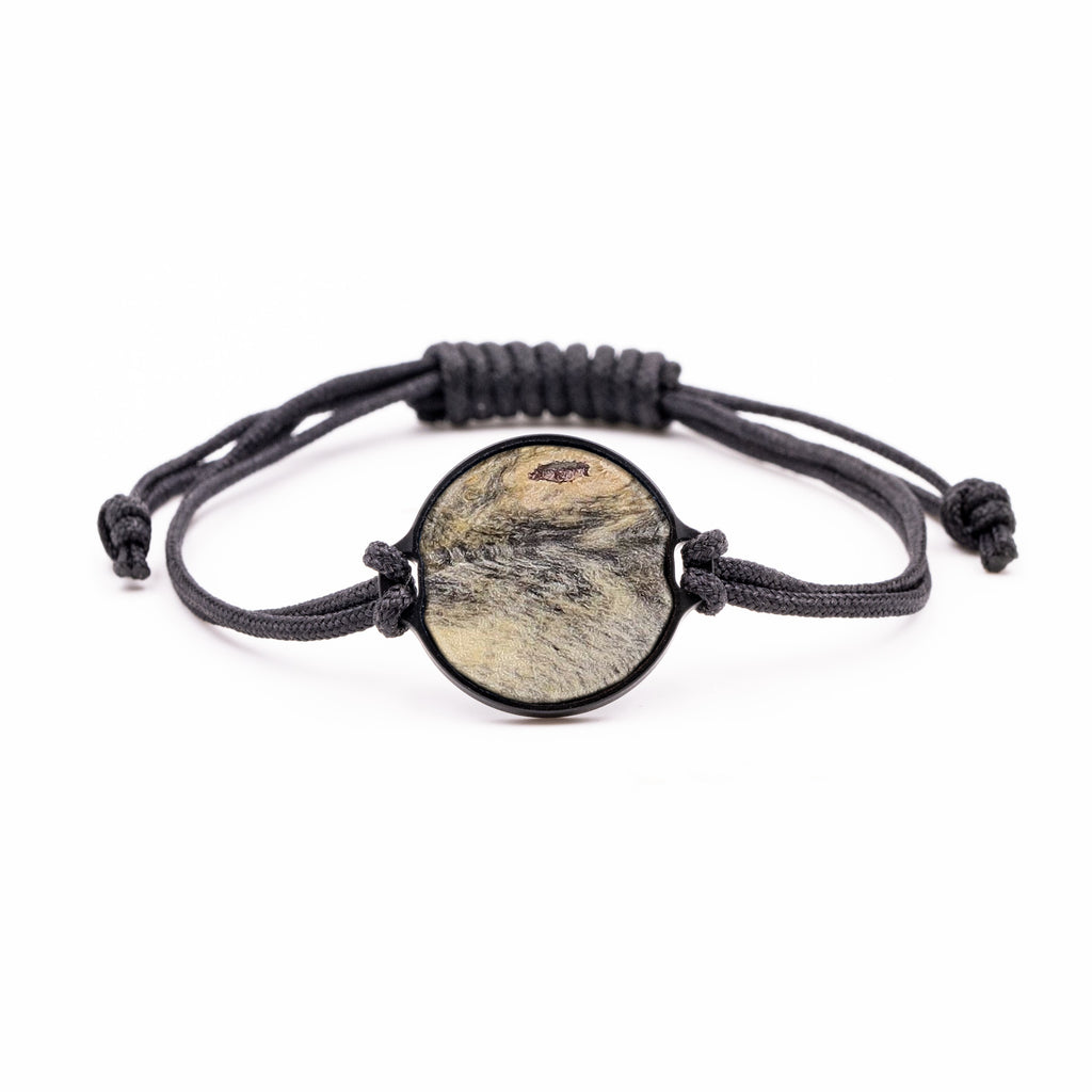 Circle Wood+Resin Bracelet - Fulvia (Teal & Gold, 381751)