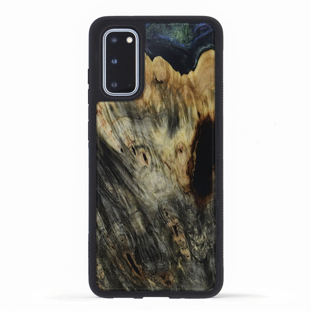 Galaxy S20 Wood+Resin Phone Case - Edyth (Dark Green, 450127)