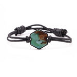 Hex Wood+Resin Bracelet - Kirstin (Dark Green, 450053)