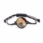 Circle Wood+Resin Bracelet - Ethelyn (Dark Red, 380305)