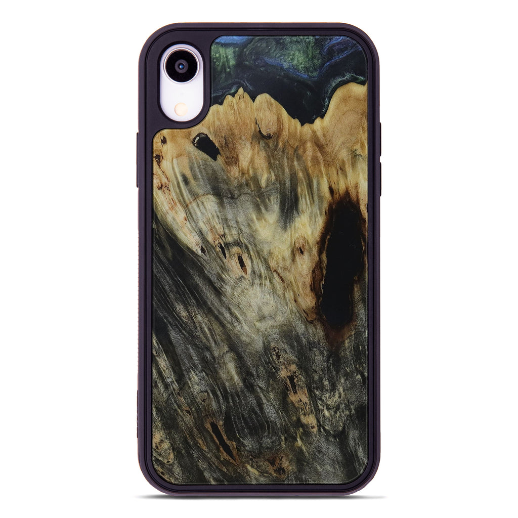 iPhone Xr Wood+Resin Phone Case - Edyth (Dark Green, 450127)