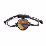 Circle Wood+Resin Bracelet - Susan (Pure Black, 450146)