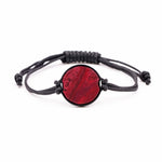 Circle Wood+Resin Bracelet - Miles (Dark Red, 381141)