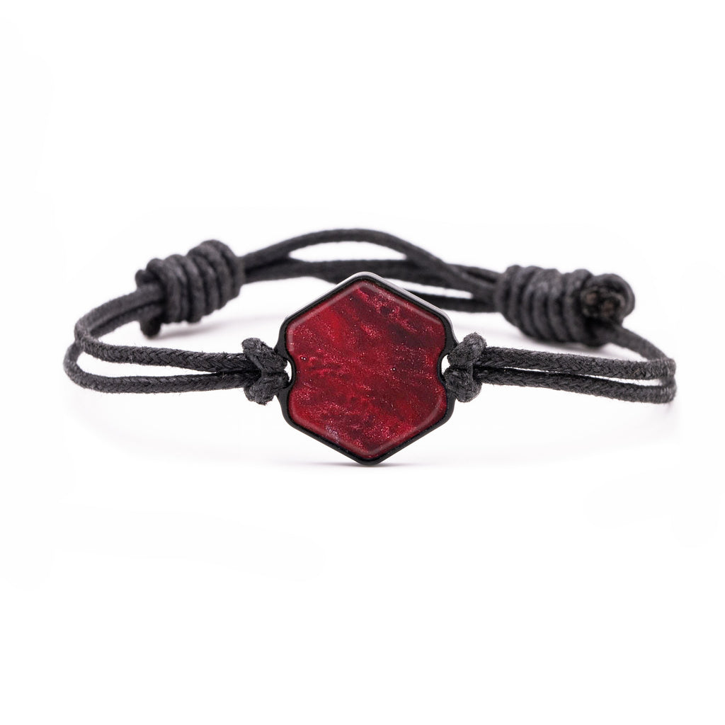 Hex ResinArt Bracelet - Kath (Dark Red, 380193)