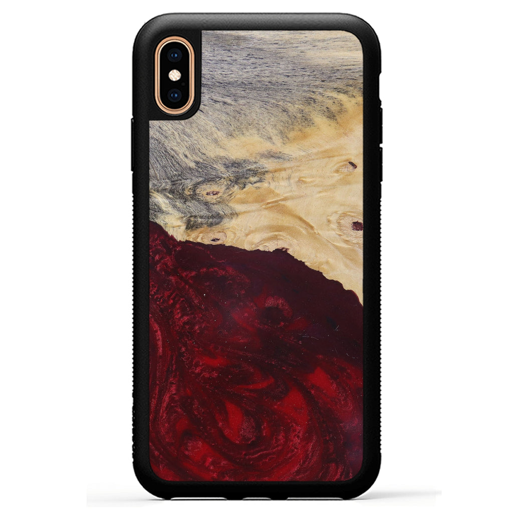 iPhone Xs Max Wood+Resin Phone Case - Ingeborg (Dark Green, 381718)