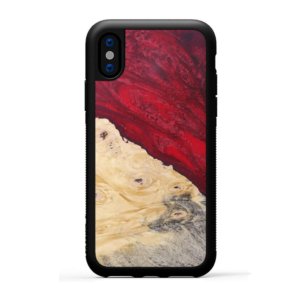 iPhone Xs Wood+Resin Phone Case - Wally (Dark Green, 381719)