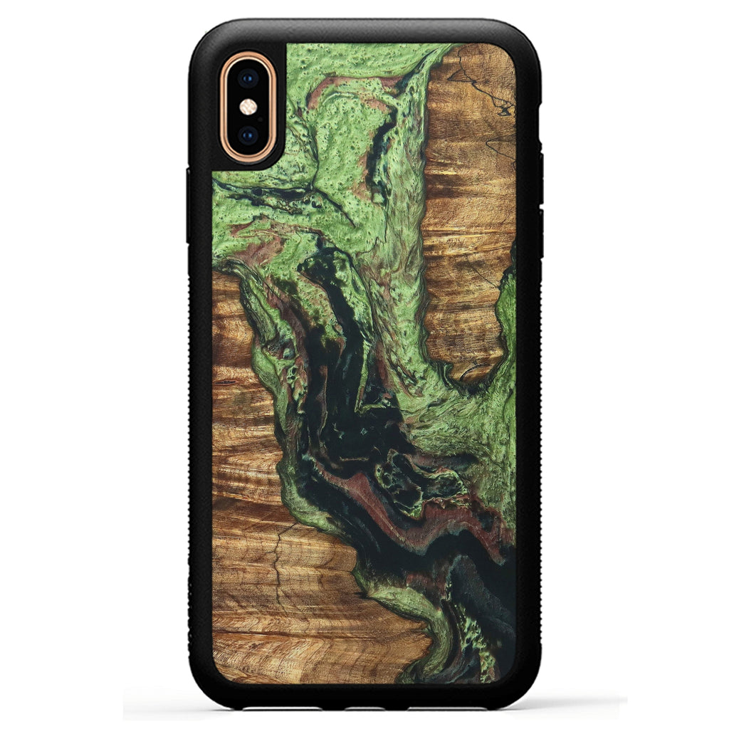 iPhone Xs Max Wood+Resin Case - Takashi (Dark Green, 330258)