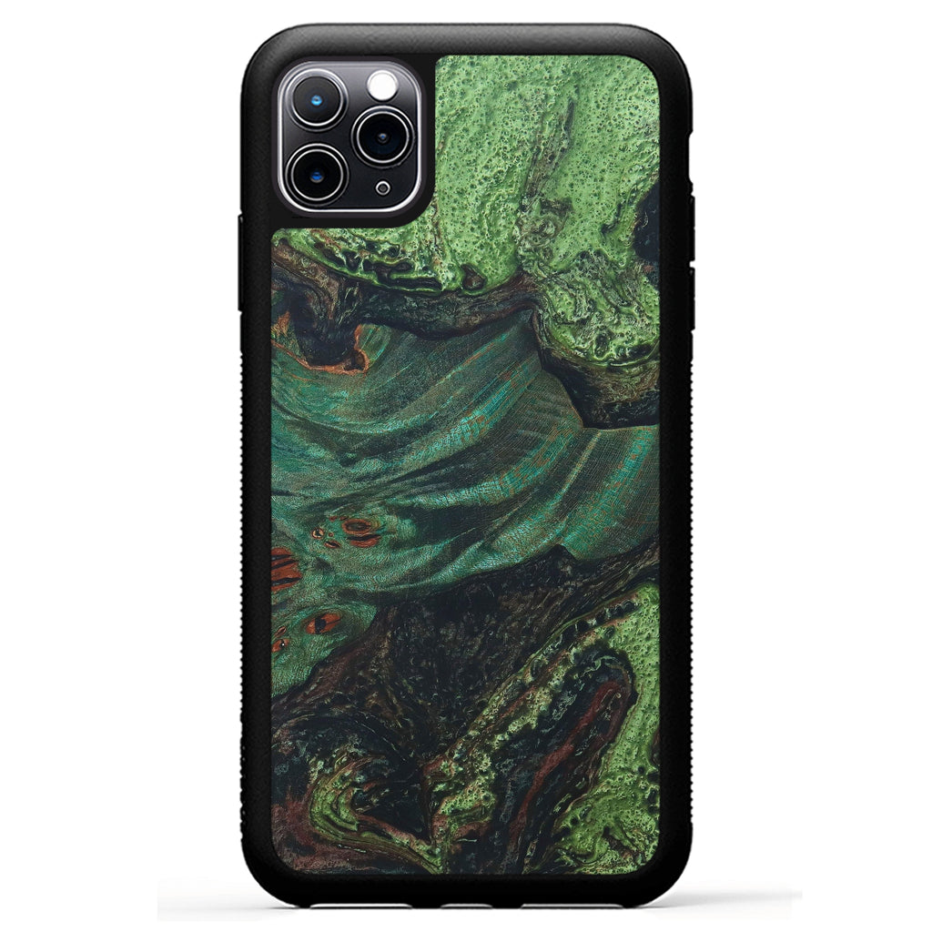 iPhone 11 Pro Max Wood+Resin Case - Larkin (Dark Green, 330257)