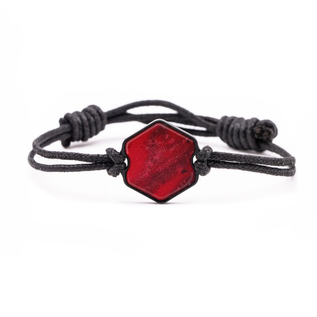 Hex ResinArt Bracelet - Joseph (Dark Red, 381147)