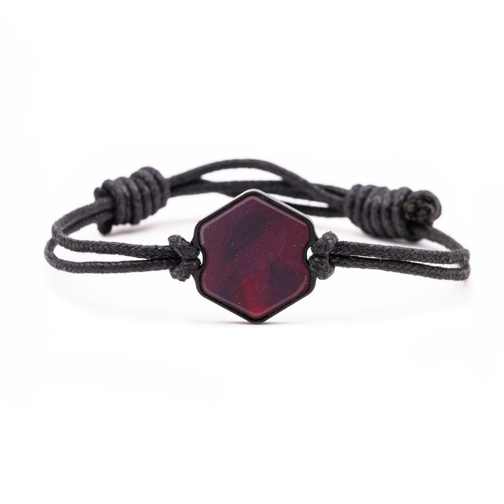 Hex ResinArt Bracelet - Tiffani (Dark Red, 381152)