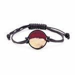 Circle Wood+Resin Bracelet - Minnie (Dark Red, 381153)