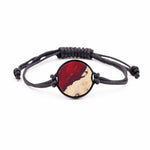 Circle Wood+Resin Bracelet - Zehra (Dark Red, 380725)