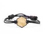 Hex Wood+Resin Bracelet - Ginnifer (Dark Red, 381324)