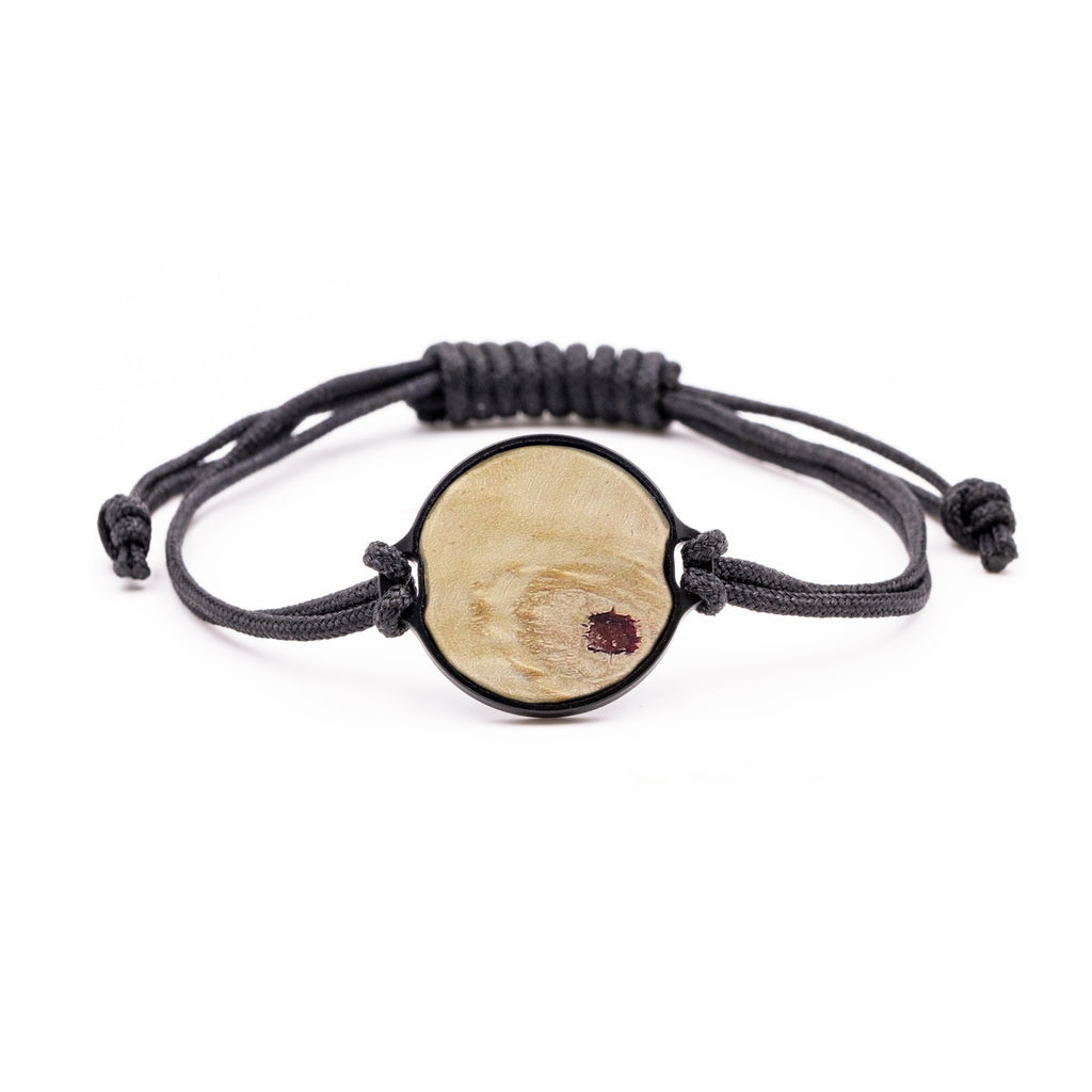 Circle Wood+Resin Bracelet - Genia (Dark Red, 381156)