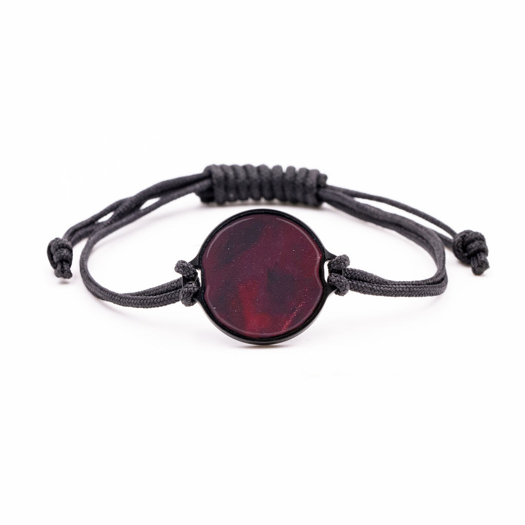 Circle ResinArt Bracelet - Manny (Dark Red, 381546)