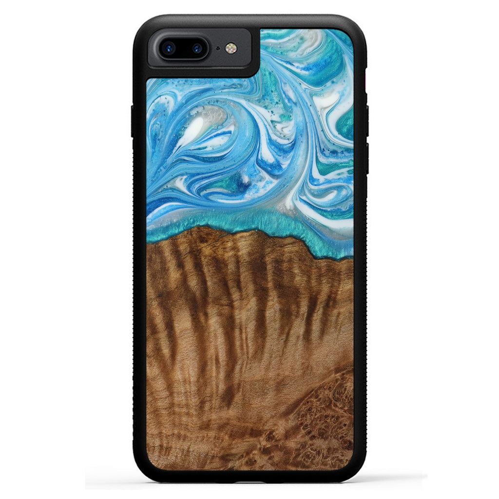 iPhone 7 Plus Wood+Resin Phone Case - Sheena (Light Blue, 387907)