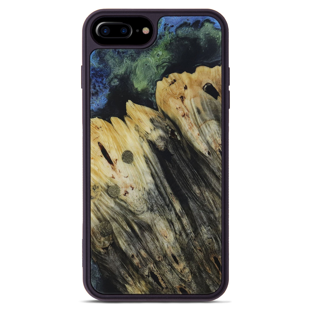 iPhone 8 Plus Wood+Resin Phone Case - Mehrzad (Dark Green, 450103)