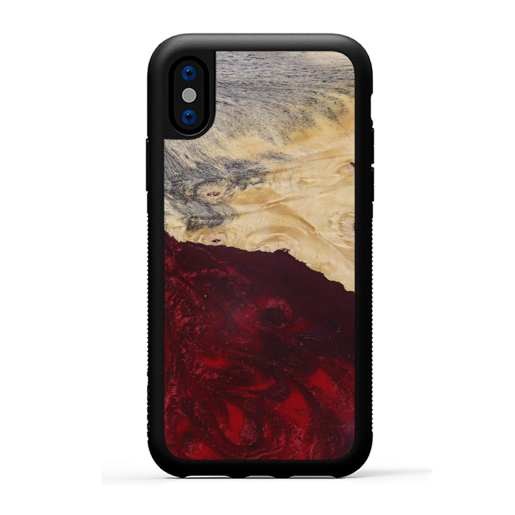 iPhone Xs Wood+Resin Phone Case - Dyna (Dark Green, 381717)