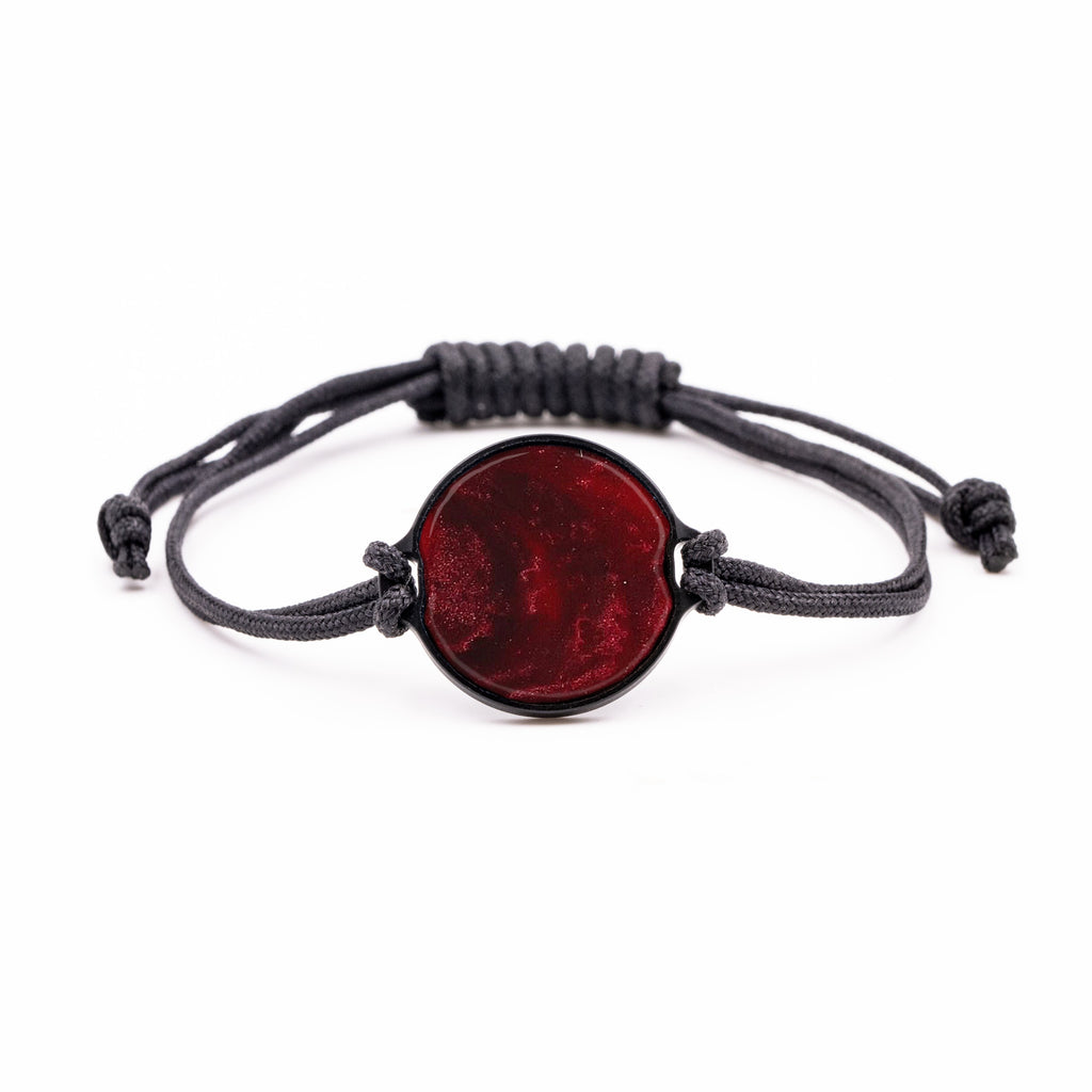 Circle ResinArt Bracelet - Lonee (Dark Red, 380298)