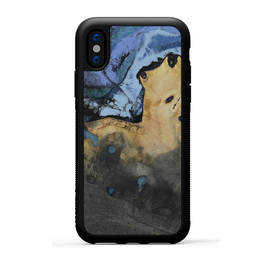 iPhone Xs Wood+Resin Phone Case - Bili (Dark Green, 450057)