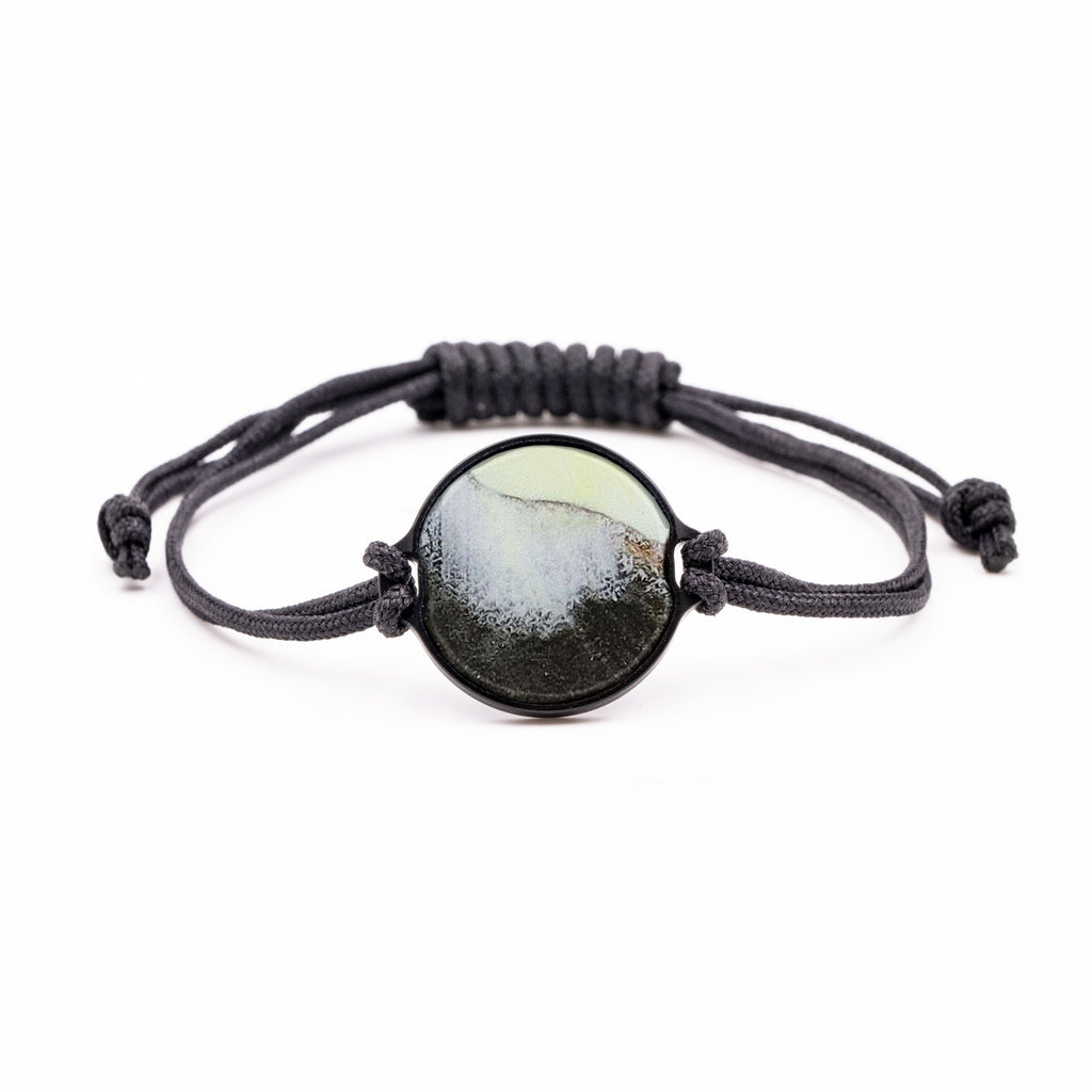 Circle Wood+Resin Bracelet - Ishan (Dark Green, 450060)