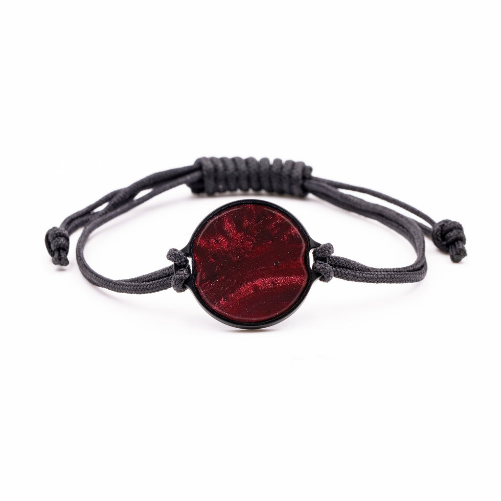 Circle ResinArt Bracelet - Hannah (Dark Red, 381161)