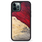 iPhone 12 Pro Max Wood+Resin Phone Case - Wally (Dark Green, 381719)