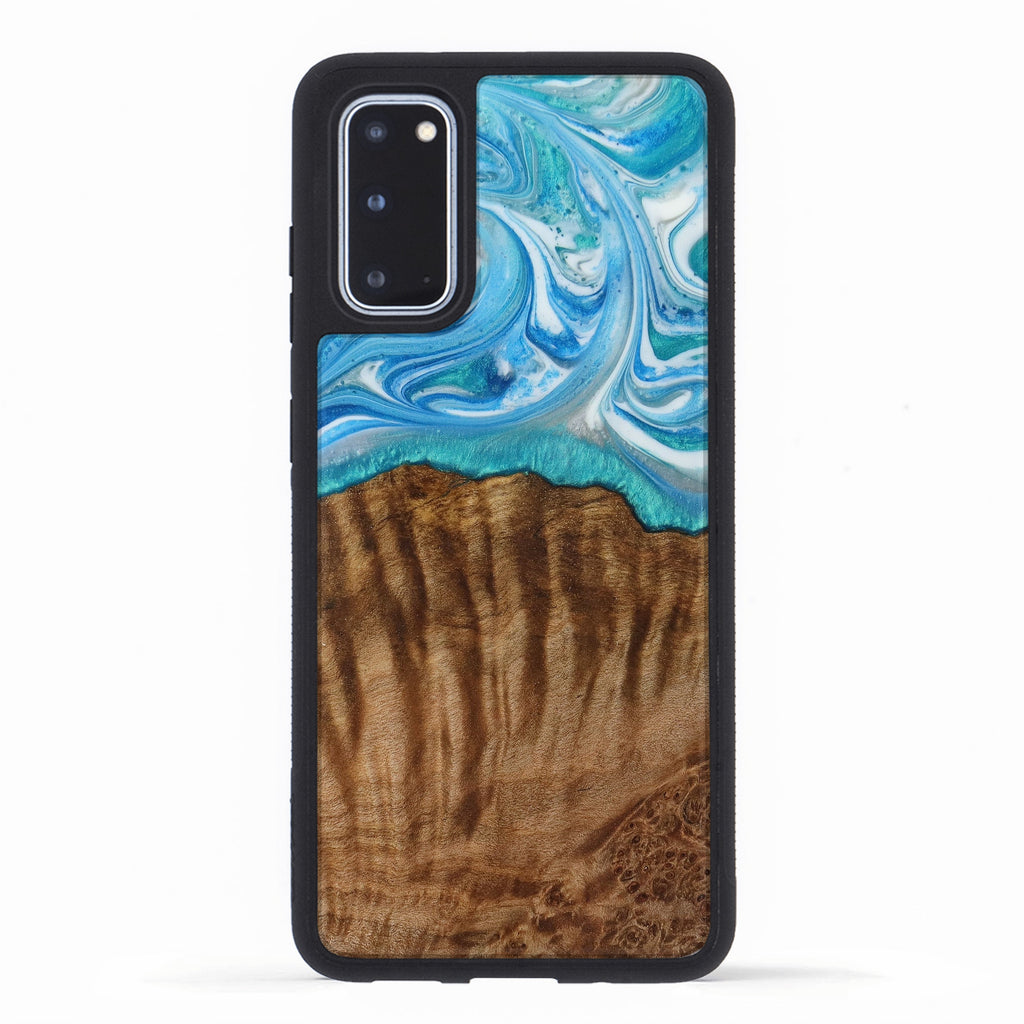 Galaxy S20 Wood+Resin Phone Case - Sheena (Light Blue, 387907)