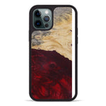 iPhone 12 Pro Wood+Resin Phone Case - Mail (Dark Red, 380576)