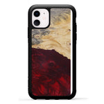 iPhone 11 Wood+Resin Phone Case - Mail (Dark Red, 380576)