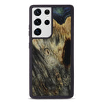 Galaxy S21 Ultra Wood+Resin Phone Case - Edyth (Dark Green, 450127)