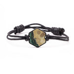 Hex Wood+Resin Bracelet - Georgiana (Dark Green, 450051)