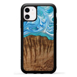 iPhone 11 Wood+Resin Phone Case - Sheena (Light Blue, 387907)