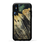 iPhone Xs Wood+Resin Phone Case - Karia (Teal & Gold, 450115)