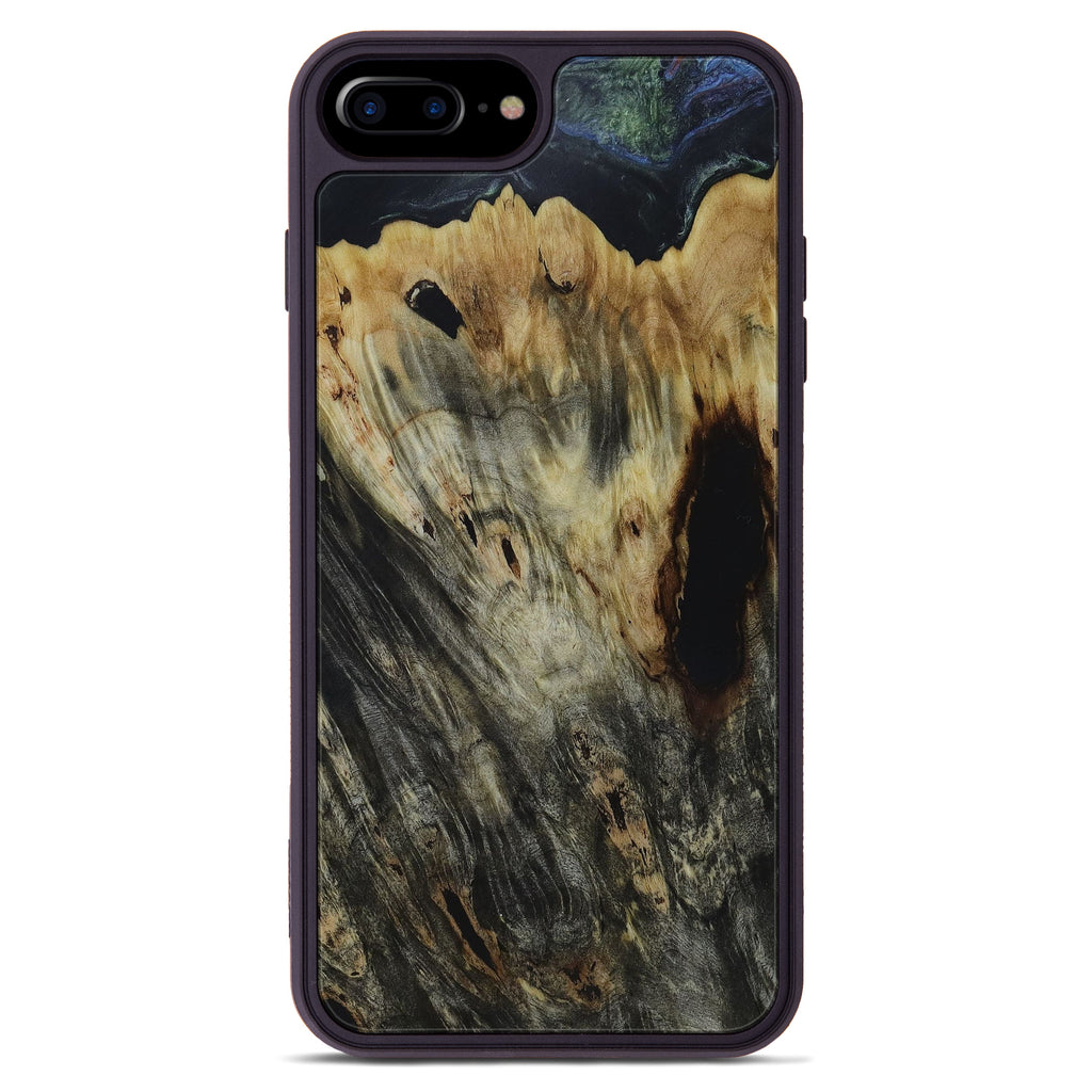 iPhone 8 Plus Wood+Resin Phone Case - Edyth (Dark Green, 450127)